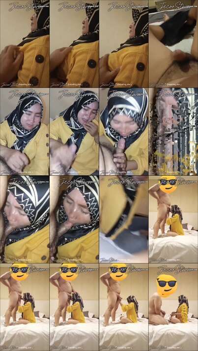Godain Binor Jilbab Baju Kuning Pasrah Kena Crot Mukanya