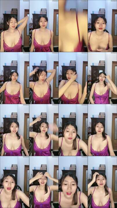 Aprilia Tampil Sexy Menggoda Daster Ungu Dada Basah Mango